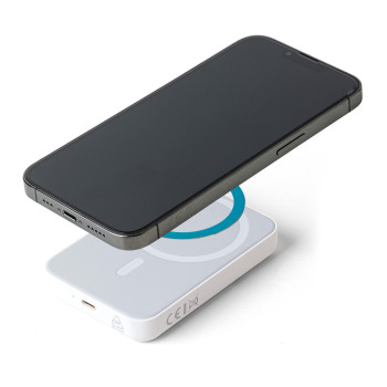 gadget ecologici con logo - Powerbank con caricatore wireless in ABS riciclato Miren