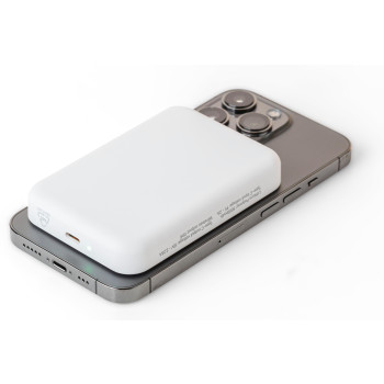 gadget ecologici con logo - Powerbank con caricatore wireless in ABS riciclato Miren