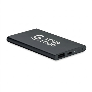 Power Bank Personalizzati con Logo - Powerbank personalizzabile alluminio riciclato 4000 mAh USB Type-C