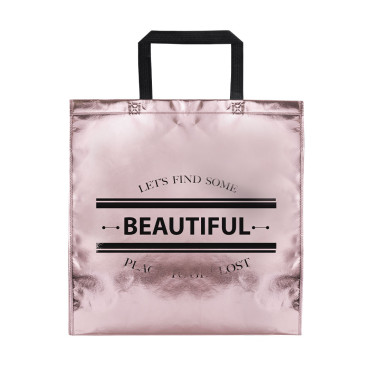 Borsa personalizzabile laminata oro argento oro rosa manici rinforzati