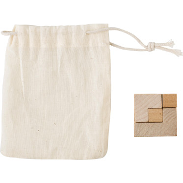 Puzzle Cubo personalizzabile Impression in legno naturale con custodia in cotone