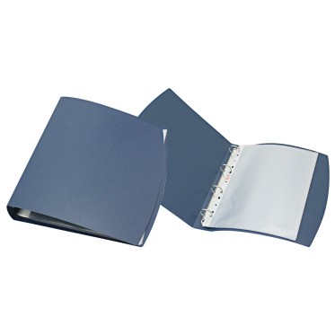 Raccoglitore personalizzabile con anelli in polipropilene blu resistente