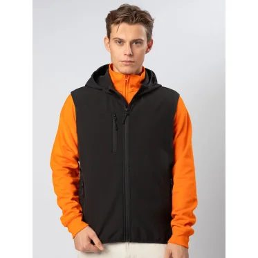 Softshell senza maniche personalizzabile Black Spider con cappuccio impermeabile