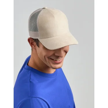 Cappello a 5 pannelli personalizzabile Atlantis effetto scamosciato moderno