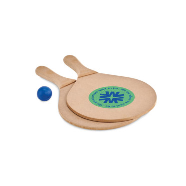 Set da beach tennis personalizzabile con racchette in MDF e pallina morbida