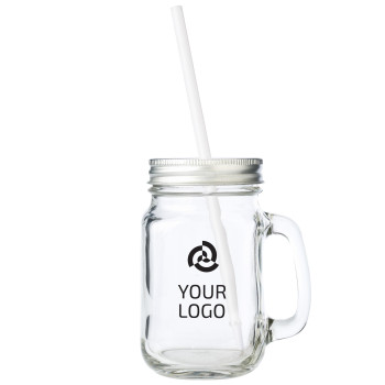 Borraccia personalizzata con logo - Recipiente in vetro, capacità 480 ml Sakina