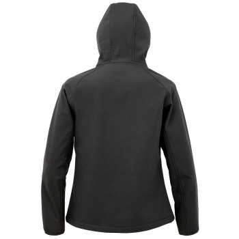 Recycled 3-layer printable womens hooded softshell