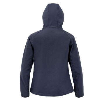 Recycled 3-layer printable womens hooded softshell