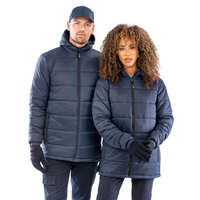 Recycled hooded padded parka