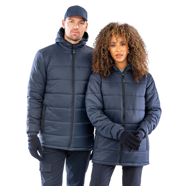 Recycled hooded padded parka