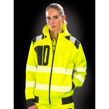 Felpe alta visibilità personalizzate - Recycled Robust Zipped Safety Hoody
