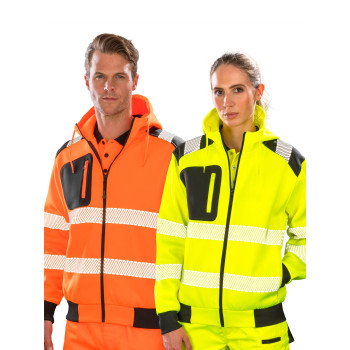Felpe alta visibilità personalizzate - Recycled Robust Zipped Safety Hoody