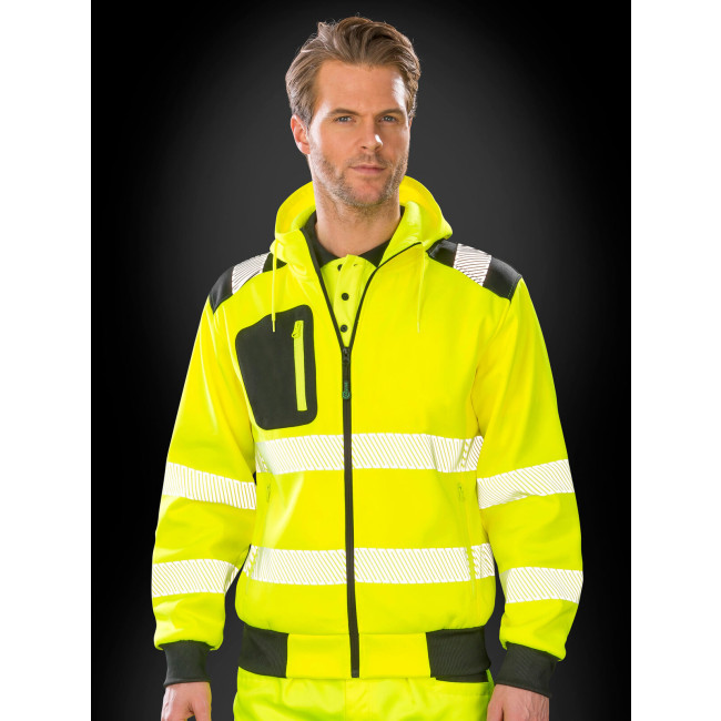 Felpe alta visibilità personalizzate - Recycled Robust Zipped Safety Hoody