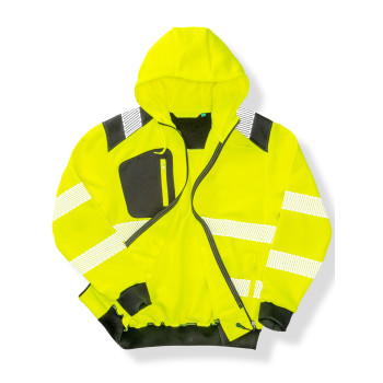 Felpe alta visibilità personalizzate - Recycled Robust Zipped Safety Hoody