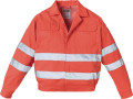 REFLEX  Giubbino 60% cotone 40% poliestere, collo a camicia in doppio tessuto, chiusura con bottoni, 2 taschini, maniche con polsini con chiusura a bottone, cintura in vita doppio tessuto con chiusura frontale ad asola e bottone. 2 elastici inseriti later