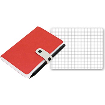 Taccuino quaderno personalizzato con logo - Reflexa blocco a quadretti con passante portapenne 224 pag.