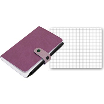Taccuino quaderno personalizzato con logo - Reflexa blocco a quadretti con passante portapenne 224 pag.