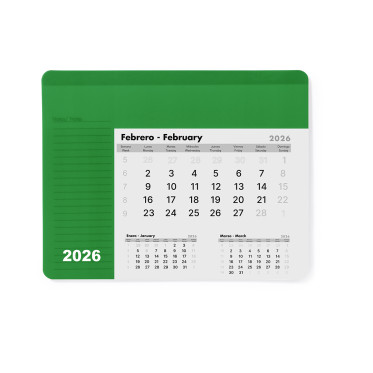Mousepad calendario personalizzabile base imbottita antiscivolo