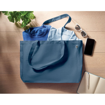 Shopper in cotone personalizzata con logo - RESPECT COLOURED - Borsa in tela riciclata 280 gr/