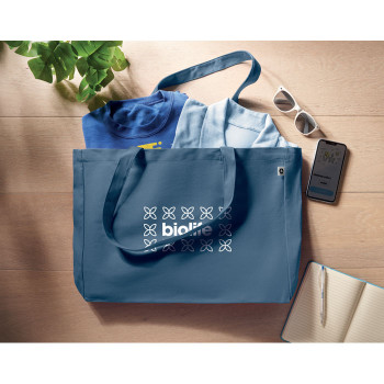 Shopper in cotone personalizzata con logo - RESPECT COLOURED - Borsa in tela riciclata 280 gr/m