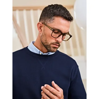 Ribbed Interlock Crew Neck