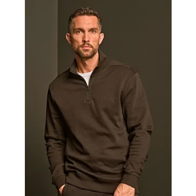 Ribbed Interlock Half Zip
