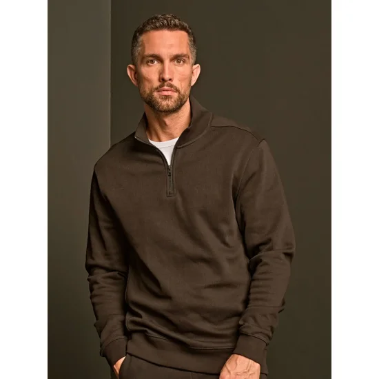 Ribbed Interlock Half Zip