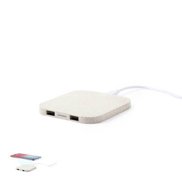 Caricatore wireless multifunzione personalizzabile involucro in canna da grano