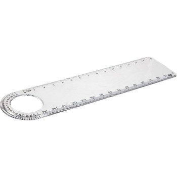 Righello Ashlyn | Plastica | Trasparente | Con goniometro e lente