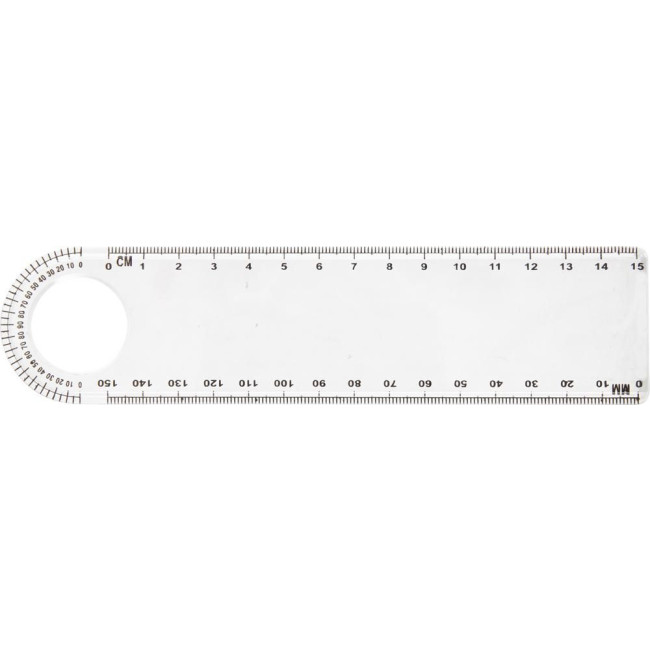 Righello Ashlyn | Plastica | Trasparente | Con goniometro e lente