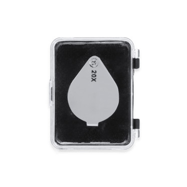 Lente d'ingrandimento pieghevole 20X metallo con custodia protezione