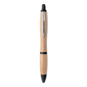 Penne in legno personalizzate con logo - RIO BAMBOO - Penna a sfera in ABS e bamboo