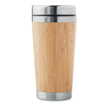 Tazze termiche personalizzate con logo - RODEODRIVE+ - Thermos doppio strato bamboo 400ml