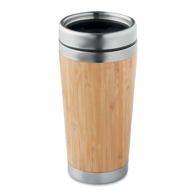 Tazze termiche personalizzate con logo - RODEODRIVE+ - Thermos doppio strato bamboo 400ml