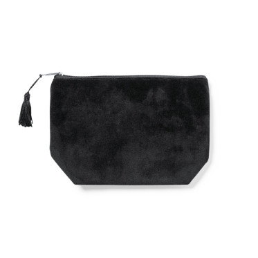 Beauty case personalizzabile velluto di rayon marrone o nero