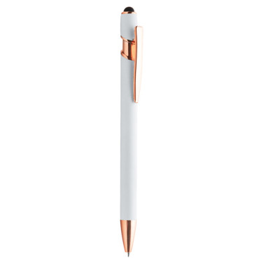 Penna a sfera personalizzabile soft touch con minuteria oro rosato