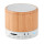Speaker bluetooth wireless personalizzabile con luce LED e bamboo naturale