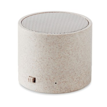 Speaker altoparlante personalizzato con logo - ROUND BASS+ - Speaker wireless in paglia