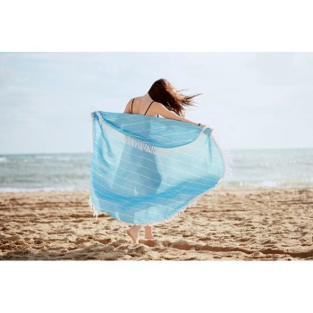 Teli da spiaggia personalizzati con logo - ROUND MALIBU - Asciugamano in cotone