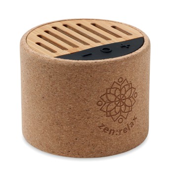 Speaker altoparlante personalizzato con logo - ROUND + - Speaker wireless in sughero