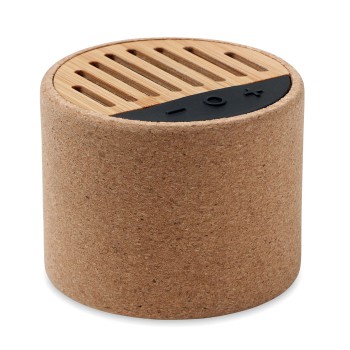 Speaker altoparlante personalizzato con logo - ROUND + - Speaker wireless in sughero