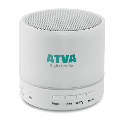 ROUND WHITE - Speaker wireless con LED