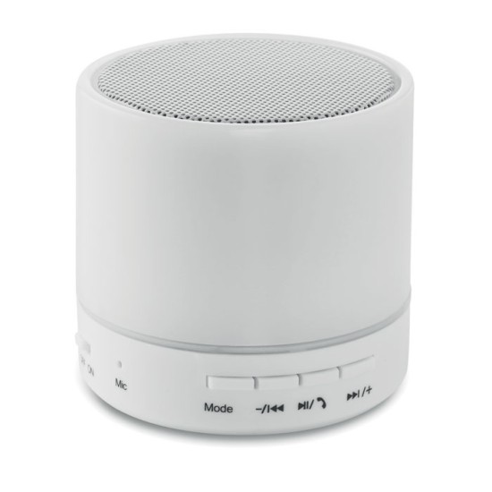 ROUND WHITE - Speaker wireless con LED