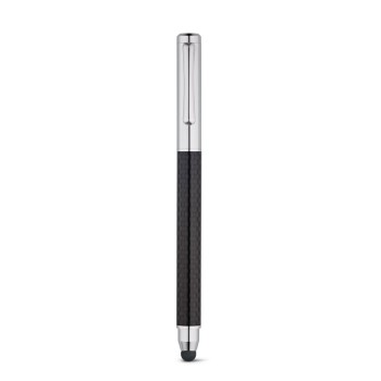 Penna di lusso elegante di qualità personalizzata con logo - RUBIC. Penna roller in metallo e fibra di carbonio