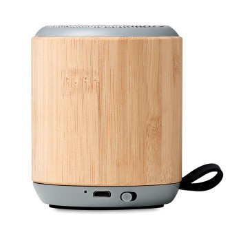 Speaker altoparlante personalizzato con logo - RUGLI - Speaker in bamboo senza fili