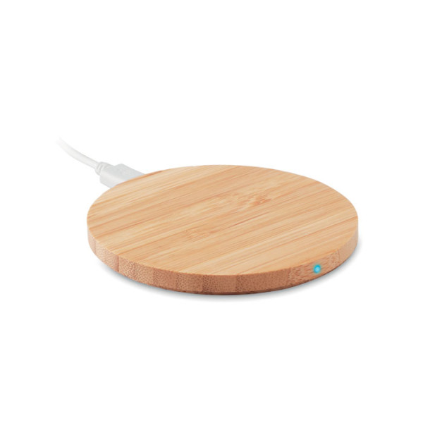 Caricatore wireless personalizzabile bamboo compatibile qi 5w