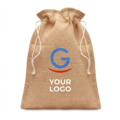 Sacca Jute Medium personalizzabile con cordino regolabile e design minimalista