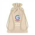 Sacchetto personalizzabile cotone resistente tasca interna zip 14x22 cm