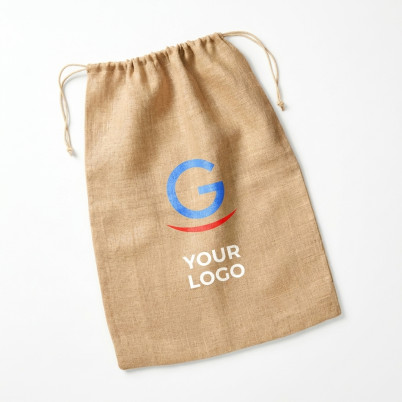 Sacchetto personalizzabile Westford Mill in juta con chiusura a coulisse