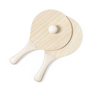 Battilarde da spiaggia personalizzabili in legno con manico in fibra di grano